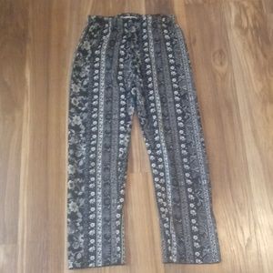 Pants with different patterns of flowers on it